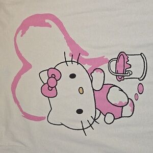 V3 NWT Hello Kitty Graphic T-Shirt in Cream and Pink Sz Lg Oversized